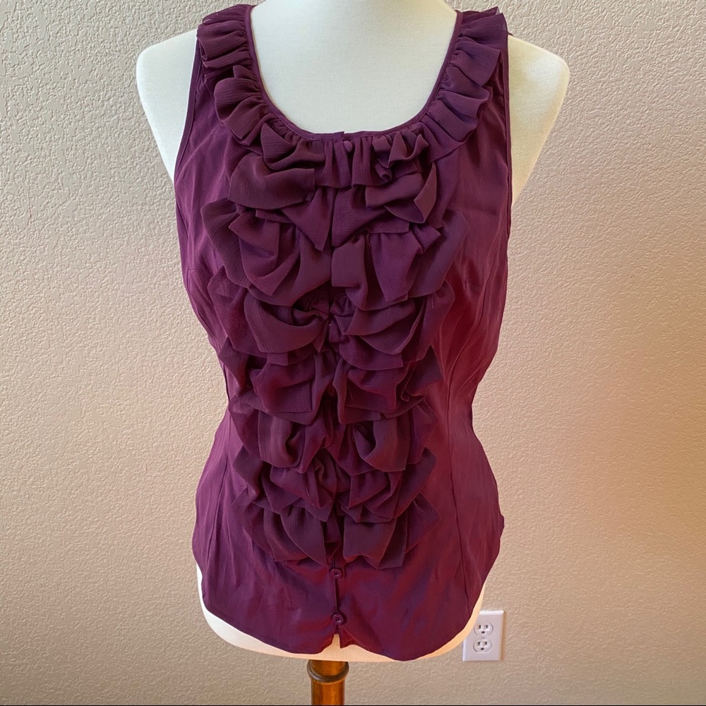 Bebe Silk Button-Up Top